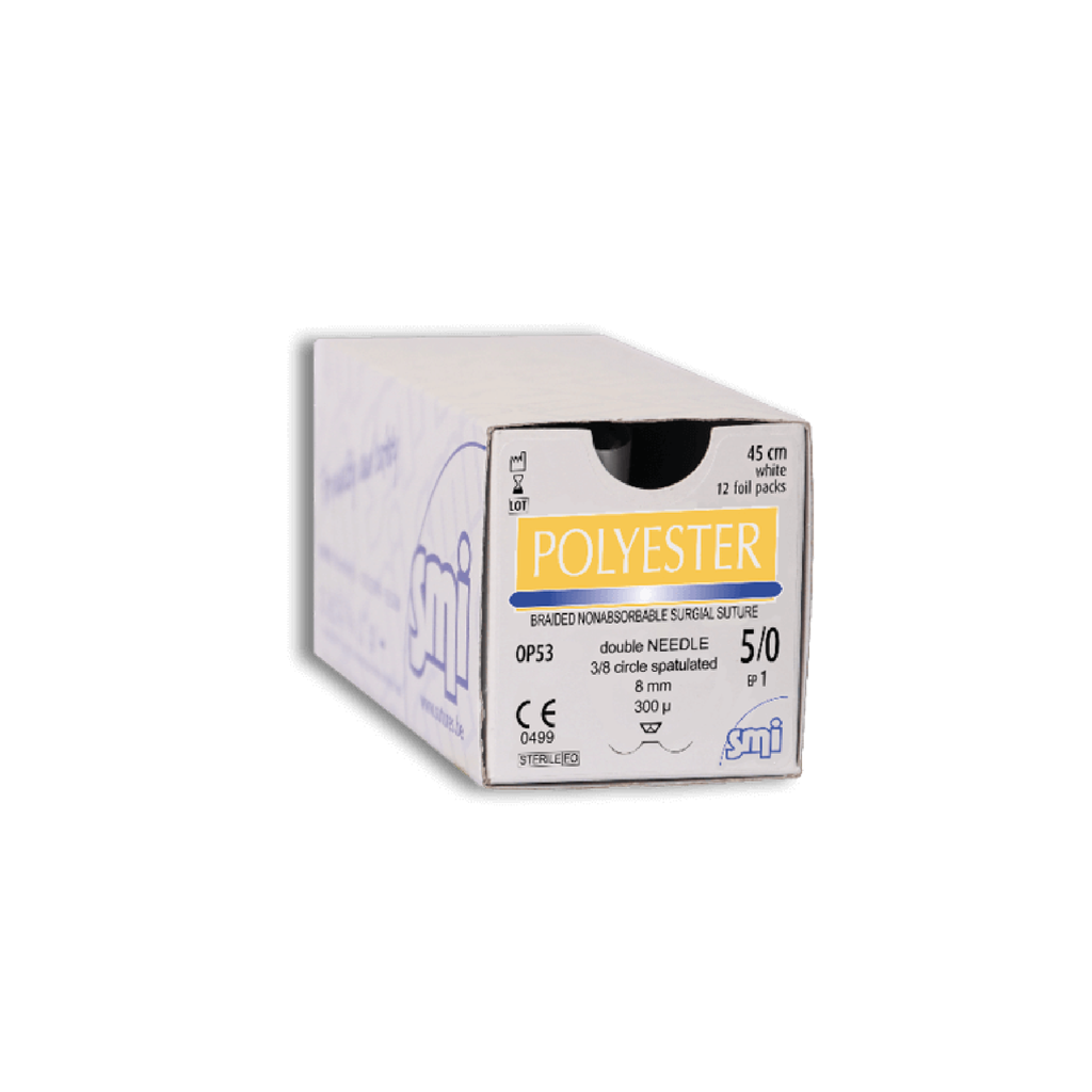 [OP53] SMI-SUTURA POLIESTER 5/0 ESP 45CM 3/8