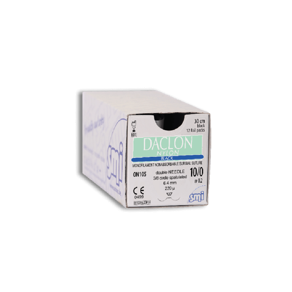 [ON61] SMI-SUTURA NYLON 6-0 ESP 45 CM 3/8 C/12