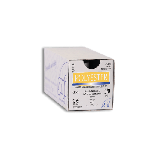 [OP53] SMI-SUTURA POLIESTER 5/0 ESP 45CM 3/8